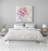 Ranunculus 1 — original ranunculus painting in acrylic on canvas by Canadian artist Laurie Koss (Room View)
